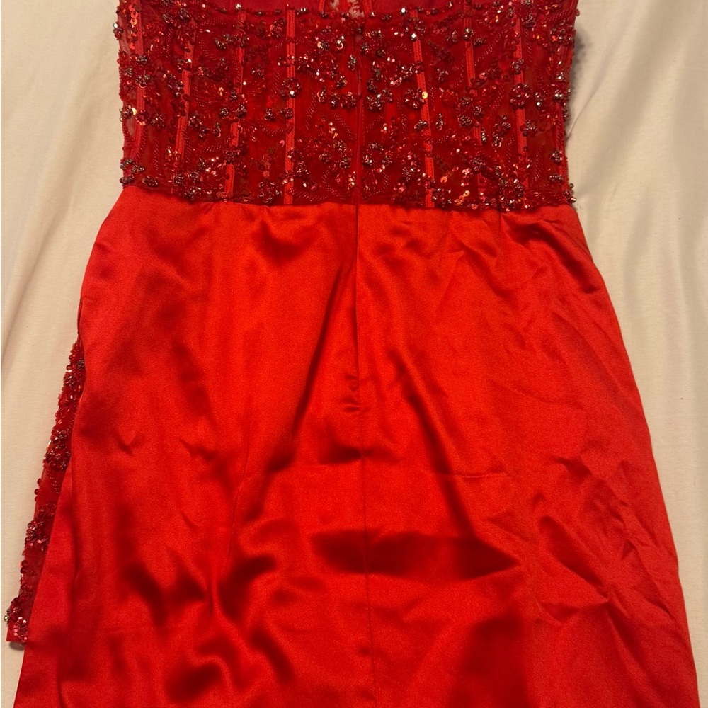 Jovani Red Beaded Homecoming Dress - Picture 4 of 4